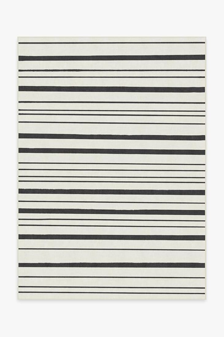 Hudson Stripe Black Rug, 5' x 7' at Ruggable