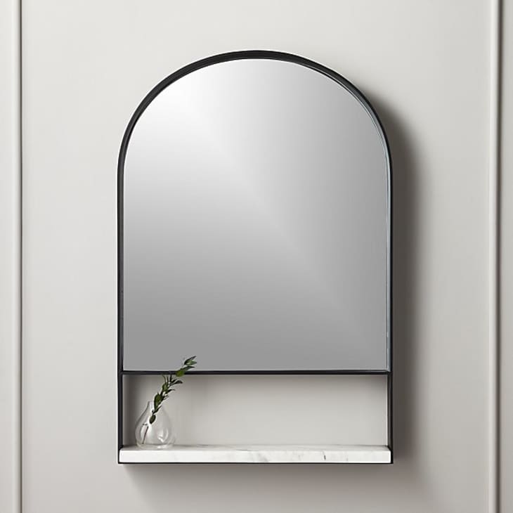 Hugh Mirror with Marble Shelf at CB2