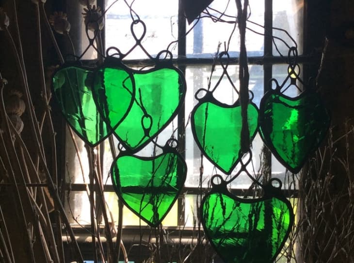 Emerald Green Stained Glass Heart at Etsy