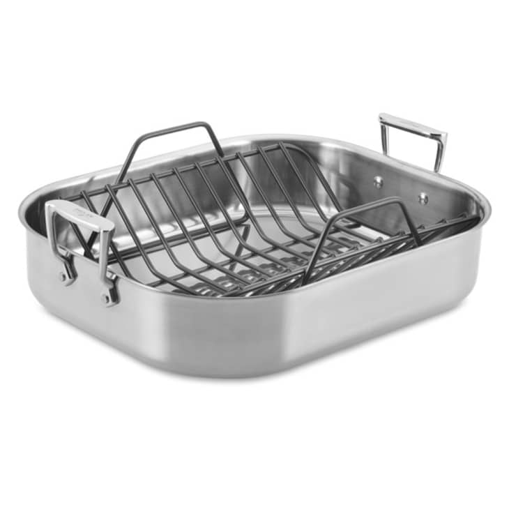All-Clad Stainless Steel Large Roasting Pan with Rack at Williams Sonoma
