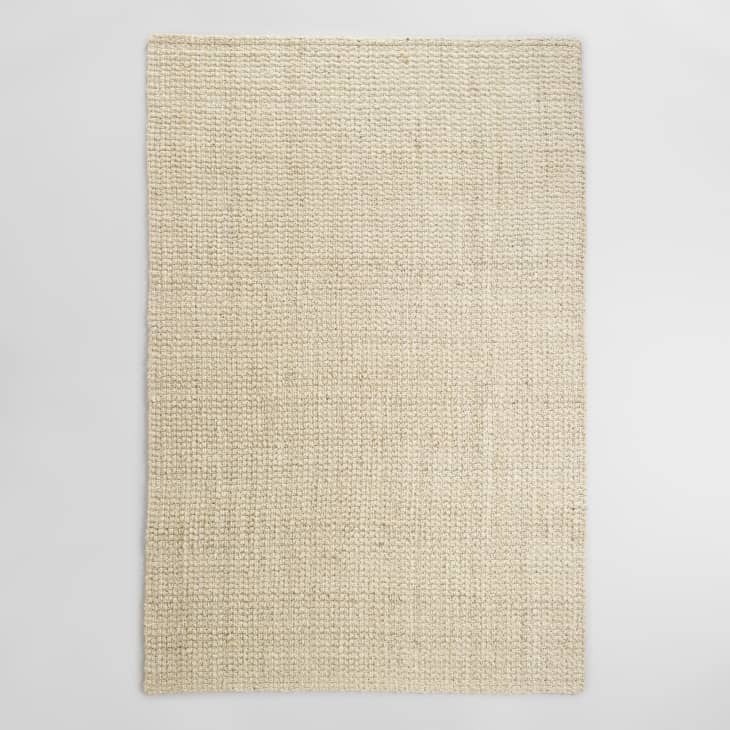 产品图片:漂白象牙篮子编织黄麻地毯