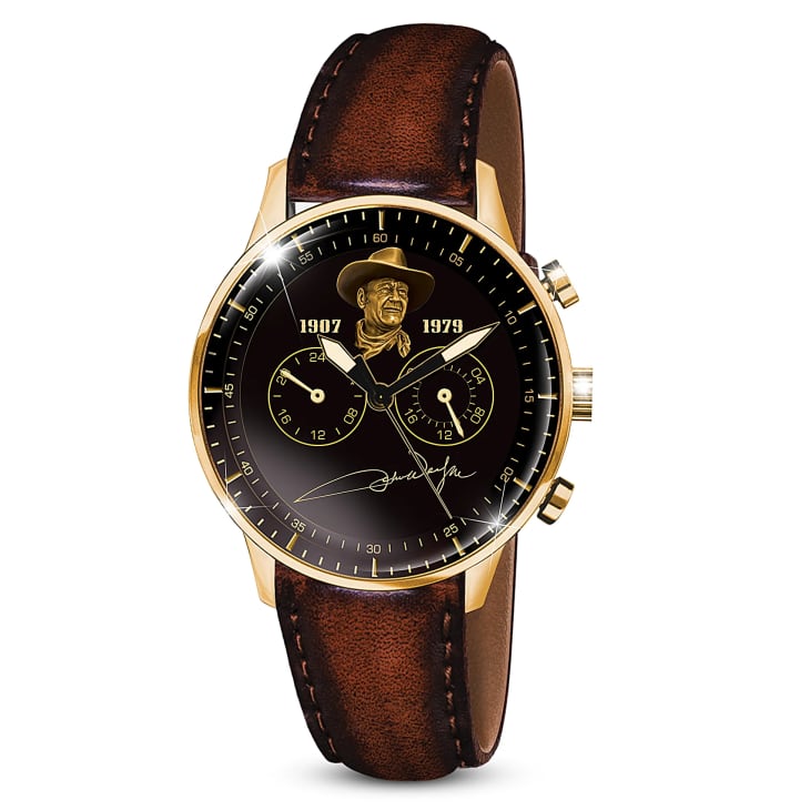 Product Image: John Wayne Leather-Stitched Chronograph Quartz Men's Watch