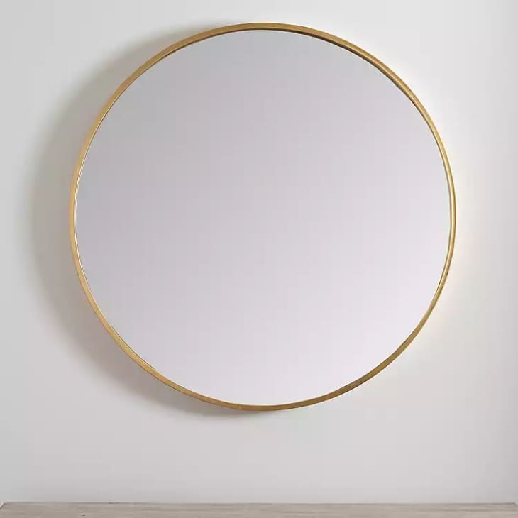 Product Image: Gold Slim Frame Round Mirror