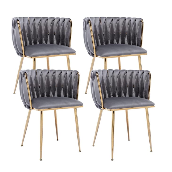 Kiztir Velvet Dining Chairs, Set of 4 at Amazon