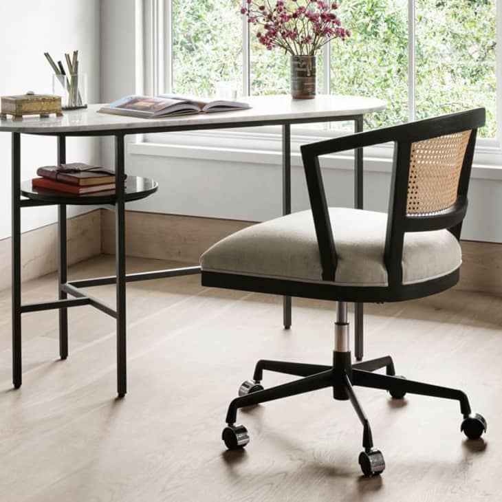 Lisbon Cane Swivel Desk Chair at Pottery Barn