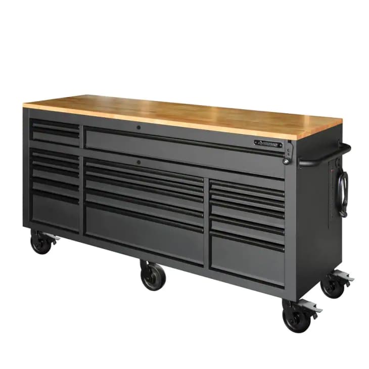 Product Image: Heavy Duty 18-Drawer Mobile Workbench Tool Chest with Adjustable-Height Hardwood Top