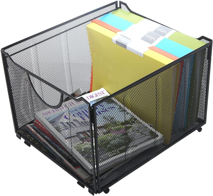 Product Image: Modern Black Metal Mesh File Box