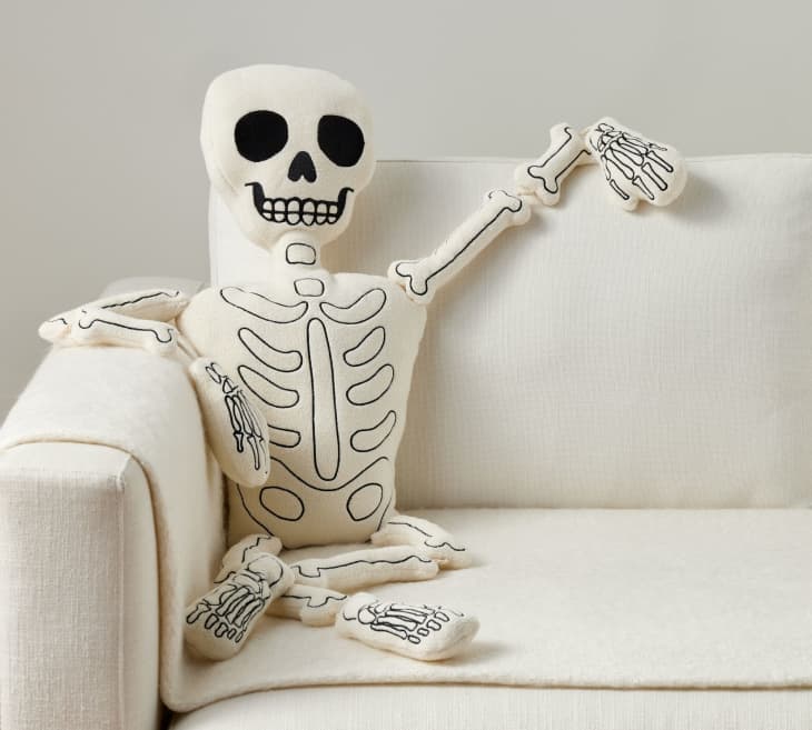 Mr. Bones Halloween Pillow Pottery Barn Reviews Apartment Therapy