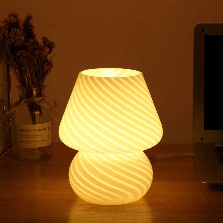 Glass Mushroom Lamp at Amazon