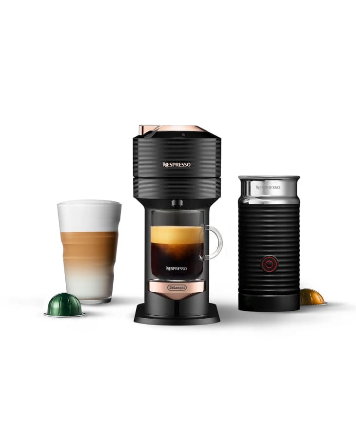Nespresso Vertuo Next Premium Coffee and Espresso Maker by DeLonghi, Black Rose Gold with Aeroccino Milk Frother at Macy's