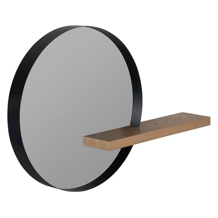 Norah Round Wall Mirror with Woof Shelf at Pottery Barn