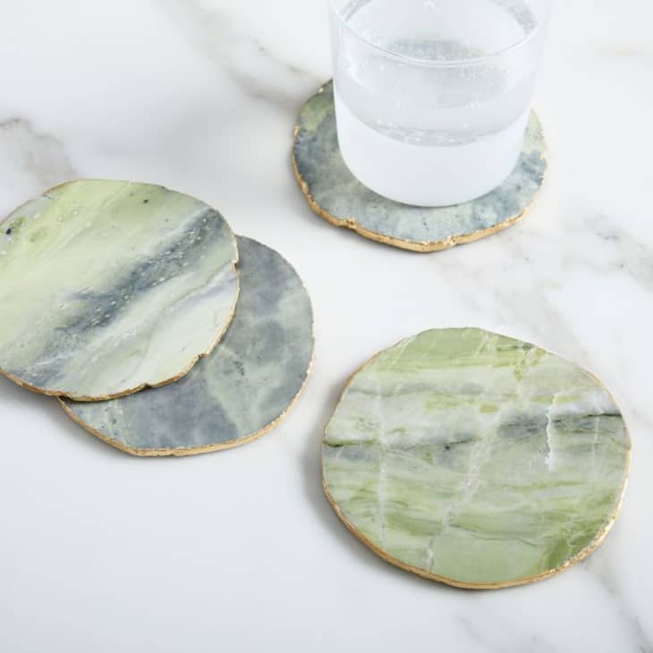 Onyx Marble Coasters (Set of 4) - Chartreuse at West Elm