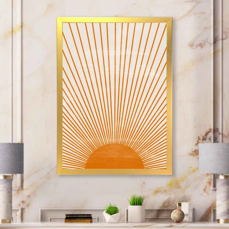Product Image: Orange Sun Print III Framed On Canvas Bold Art, 40" x 30"