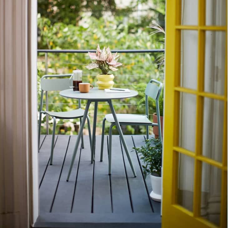 Wren Bistro Table & Metal Stacking Chair Set at West Elm