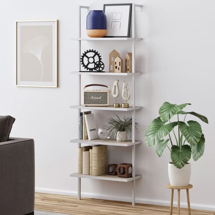 Product Image: Nathan James Theo 5-Shelf Ladder Bookcase Wood with Metal Frame