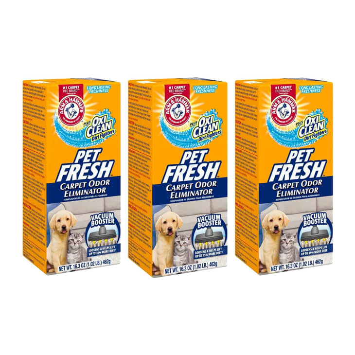 Arm & Hammer Pet Fresh Carpet Odor Eliminator Plus Oxi Clean Dirt Fighters (Pack of 3) at Amazon