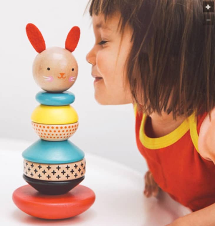 Modern Wooden Stacking Bunny Toy at Fat Brain Toys