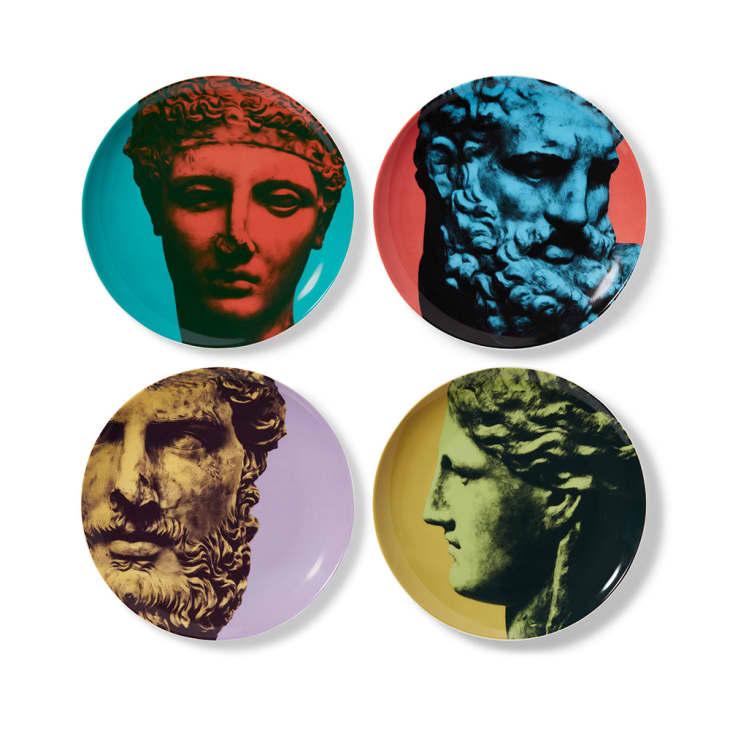 Product Image: Polychrome Roman Portraits Dessert Plate Set