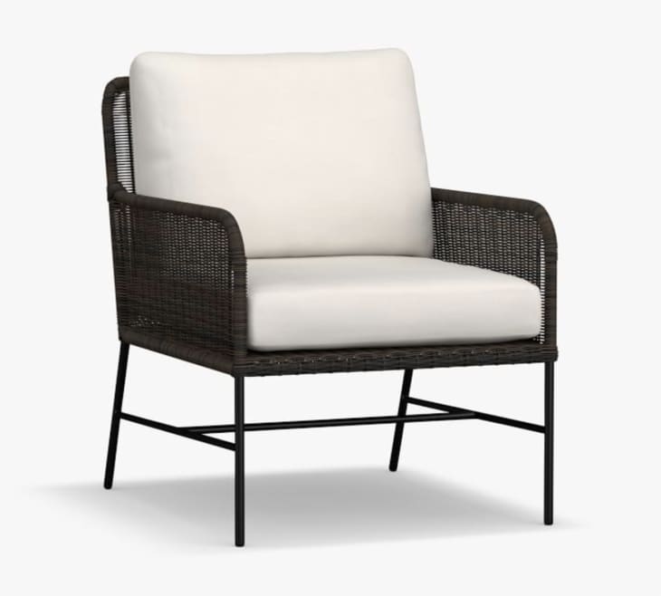 Tulum All-Weather Black Wicker Patio Lounge Chair at Pottery Barn