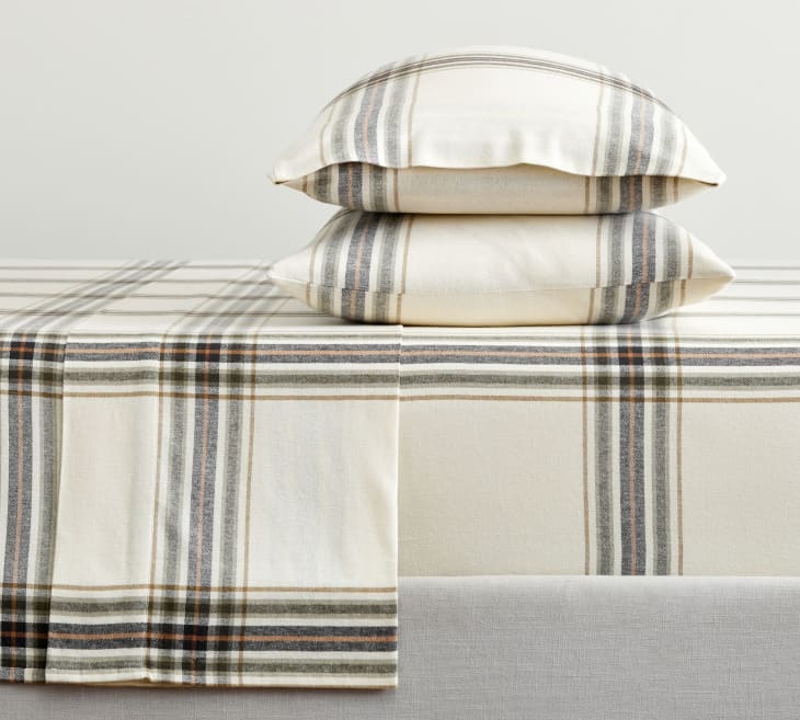 Logan Plaid Flannel Sheet Set, Queen at Pottery Barn