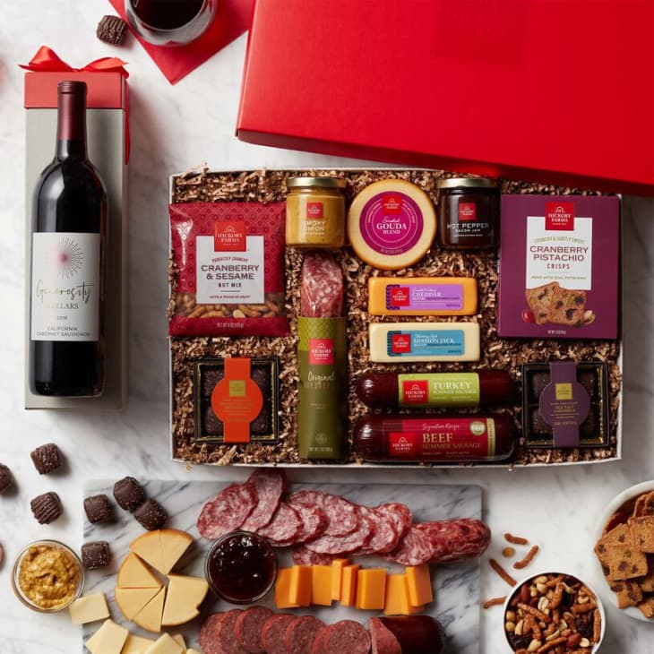 Product Image: Premium Charcuterie & Chocolate Gift Box with Wine