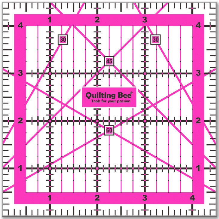 Product Image: Quilting Bee 4.5″ x 4.5″ EZ Eyes Pink Non-Slip Acrylic Quilting Ruler Quilting Bee 4.5″ x 4.5″ EZ Eyes Pink Non-Slip Acrylic Quilting Ruler