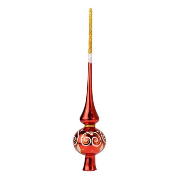 Product Image: "Smile" Red Glass Christmas Mini Tree Topper