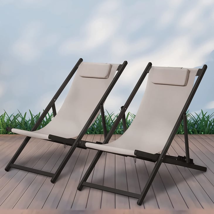 Product Image: RICNOD Outdoor Aluminum Sling Patio Chairs (Set of 2)