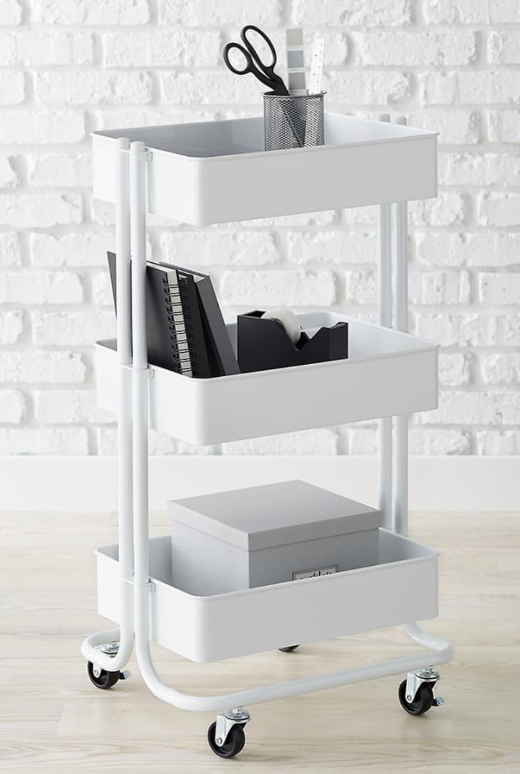 White 3-Tier Rolling Cart at The Container Store
