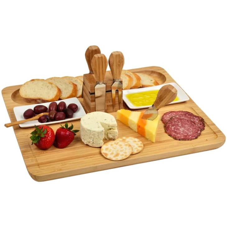 Sherborne Bamboo Cheese Board Set with Dishes and Tools at Riverbend Home
