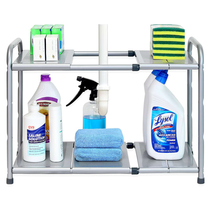 SimpleHouseware Under Sink 2 Tier Expandable Shelf Organizer Rack at Amazon