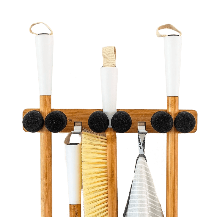 Full Circle Get A Grip Mop and Broom Organizer, 3 Pegs at Amazon