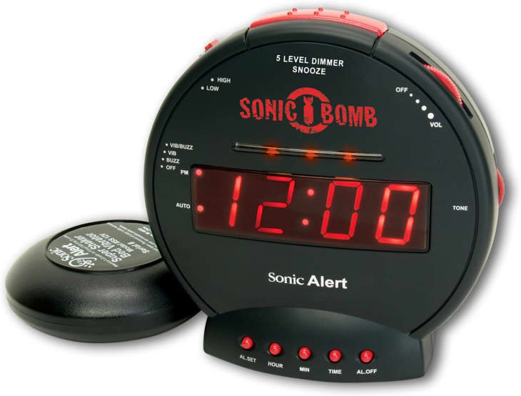 Sonic Bomb Dual Extra Loud Alarm Clock with Bed Shaker at Amazon