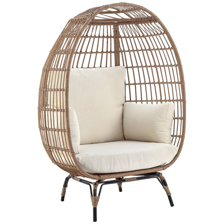 Spezia Freestanding Steel and Rattan Egg Chair at QVC.com