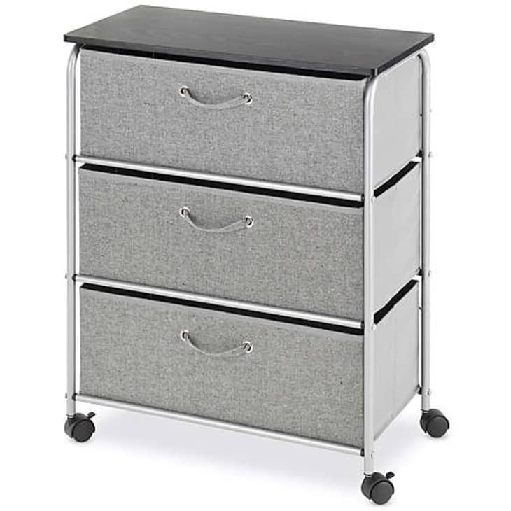Squared Away 3-Drawer Storage Cart in Grey at Bed Bath & Beyond