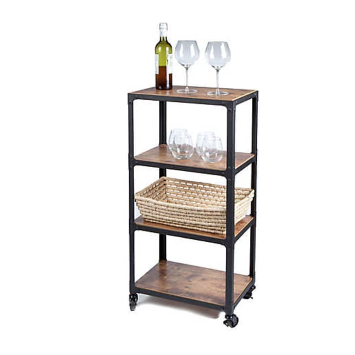 Squared Away 4-Tier Utility Cart in Black/Natural at Bed Bath & Beyond