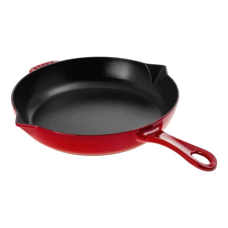 Product Image: Staub Cast Iron 10" Frying Pan With Pouring Spout, Cherry (Visual Imperfections)