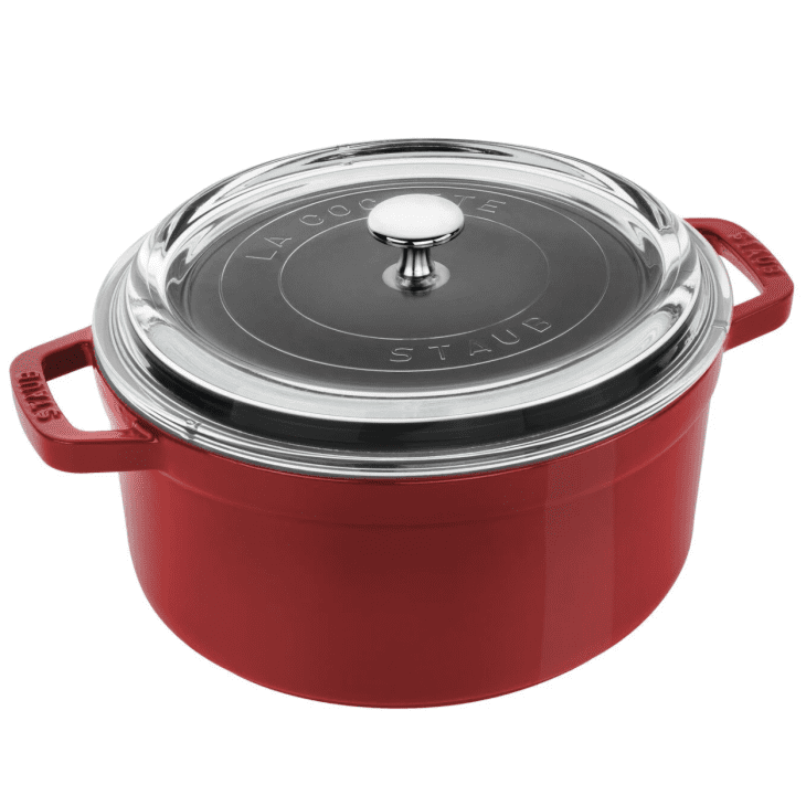 Product Image: Staub Cast Iron 4-Quart Round Cocotte with Glass Lid