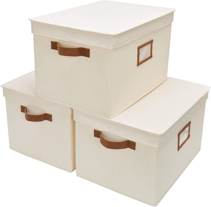 StorageWorks Jumbo Decorative Storage Bins, 3-Pack at Amazon