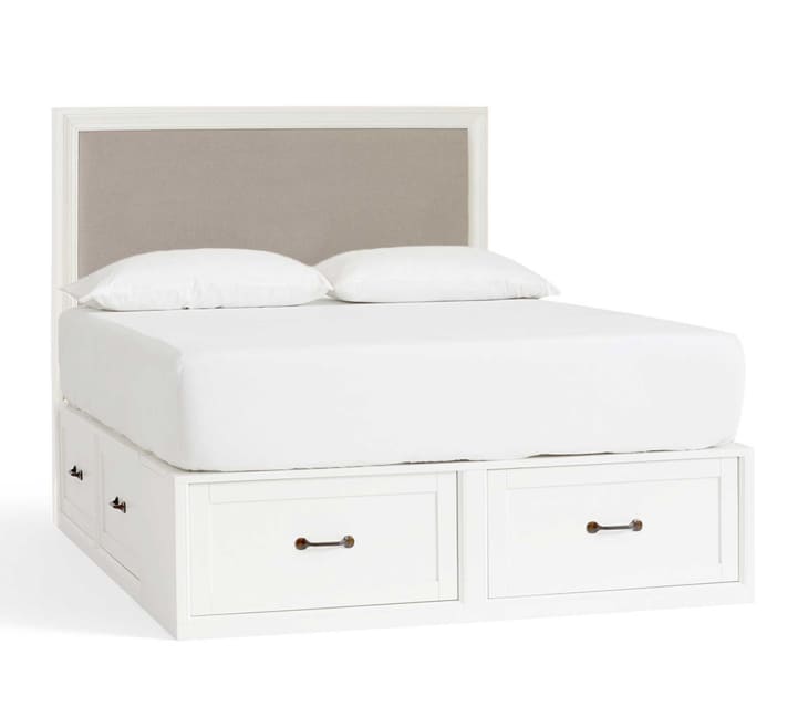 Stratton Storage Platform Bed with Drawers & Montgomery Headboard at Pottery Barn
