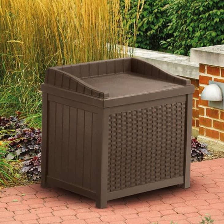 Product Image: Suncast Outdoor Resin Wicker Deck Storage Box with Seat