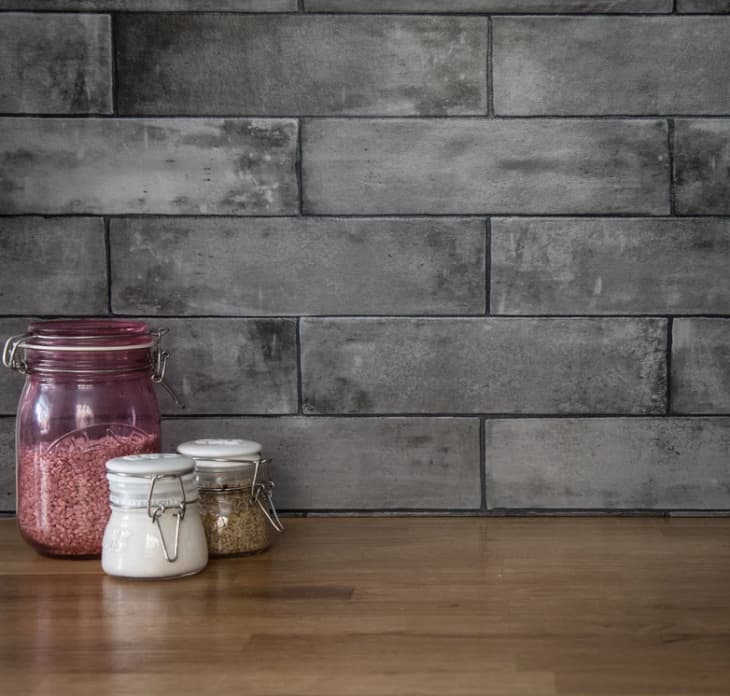 Slate Bricks Asmant Grey 3D waterproof wallpaper for kitchen splashbacks at Etsy