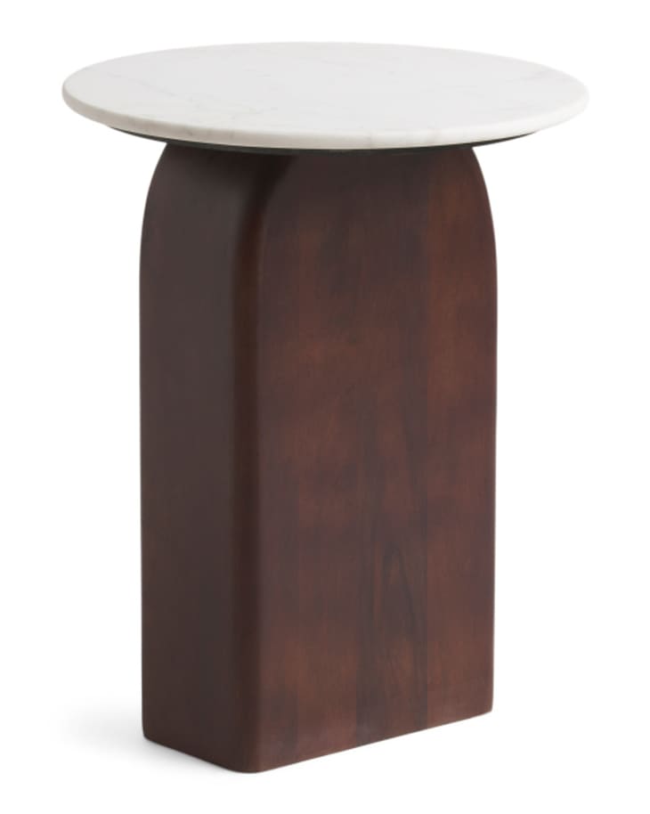 Marble Wood Modern Side Table at TJ Maxx