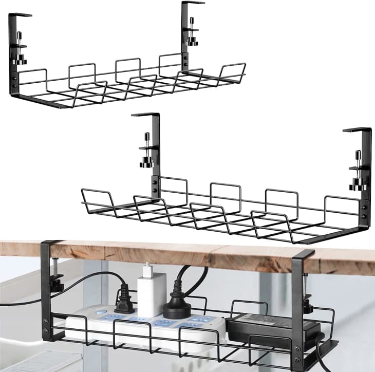 Product Image: Tyrkuiy No Drill Under Desk Cable Management Tray (Set of 2)
