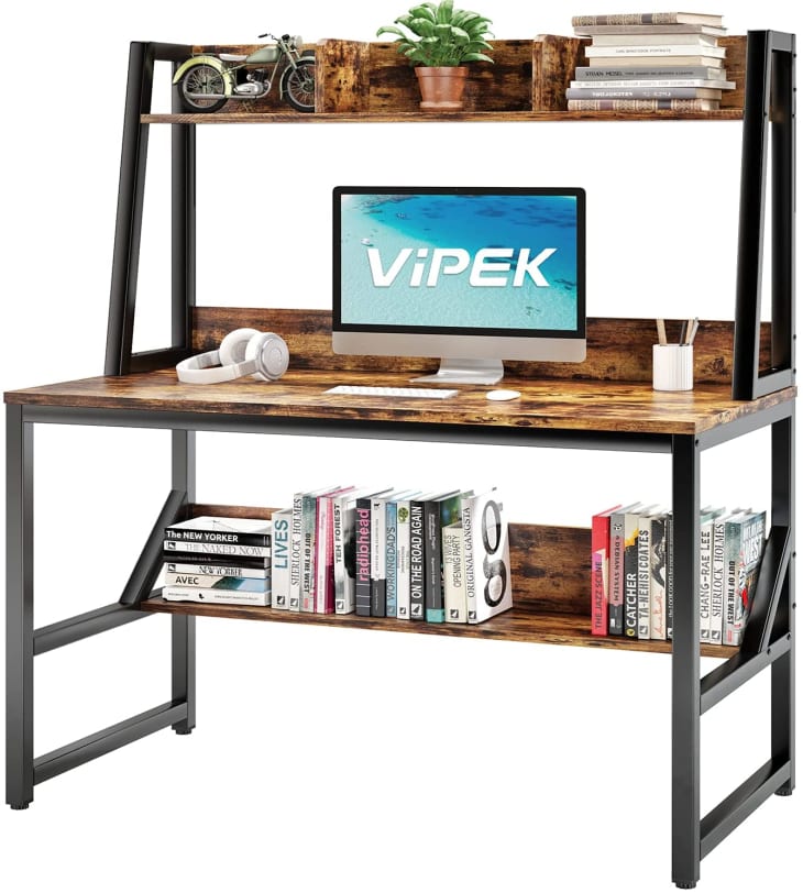 产品形象:VIPEK电脑桌，带厨具和储物架