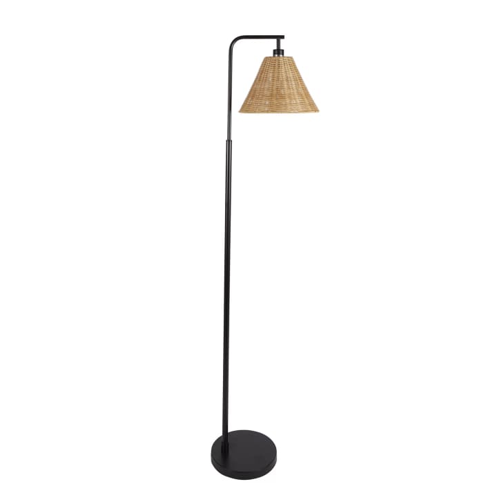 Product Image: Better Homes & Gardens Black Metal Floor Lamp with Rattan Shade