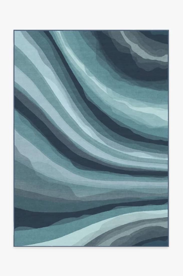 Product Image: Watercolor Waves Blue Rug, 5' x 7'