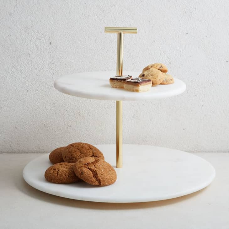 Madison Marble & Brass 2-Tier Cake Stand at West Elm