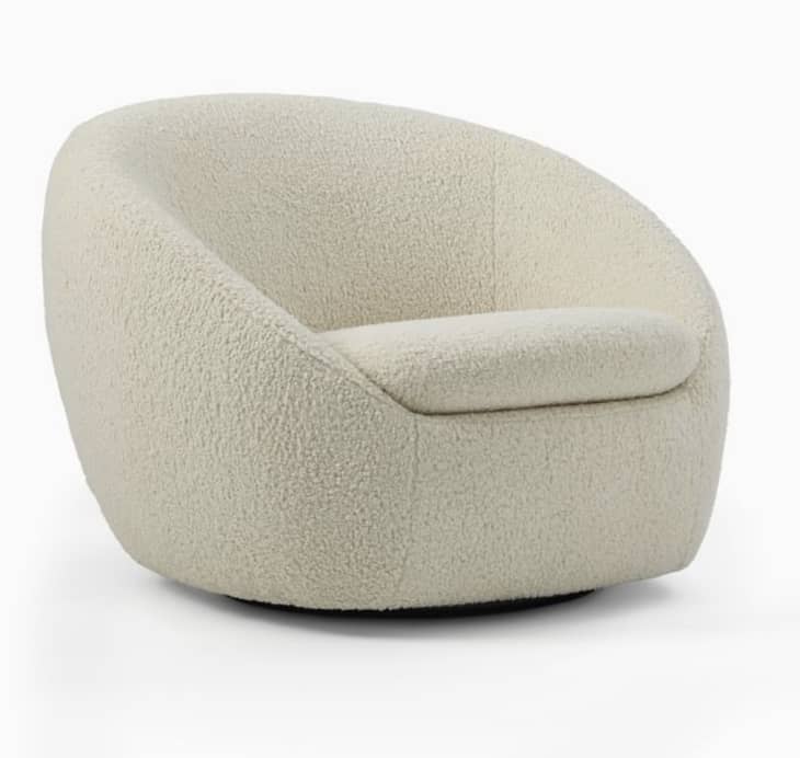 Cozy Swivel Chair, Ivory Cozy Shearling at West Elm