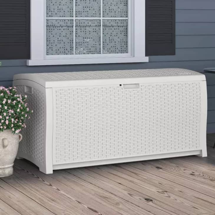 Product Image: Suncast 99 Gal Resin Wicker Deck Box White